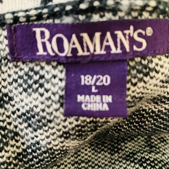 Roaman's Size 18 / 20 Cardigan Sweater Diamond Cage Open Front Cozy Knit Relaxed - Picture 12 of 14